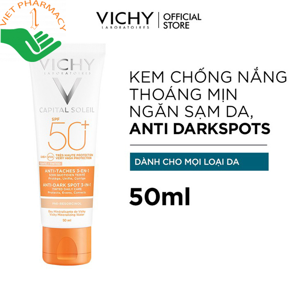Kem chống nắng Vichy Capital Soleil Anti dark spot 3 in 1 SPF50+