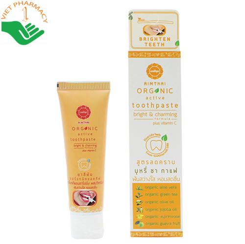 Kem đánh răng AimThai Organic Active Bright & Charming 20g