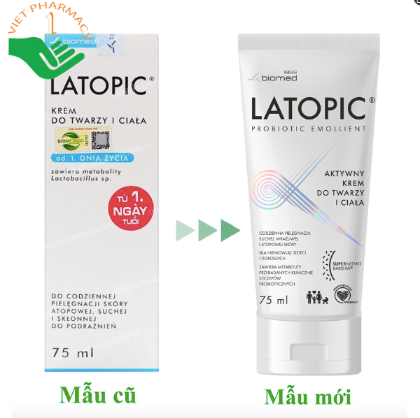 Kem dưỡng ẩm làm dịu ngứa, dị ứng Latopic Face and Body Cream