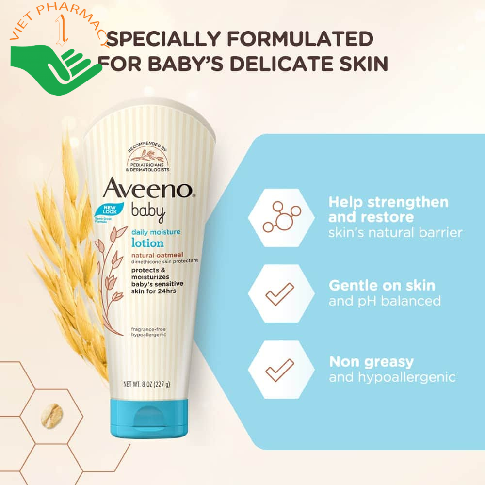Kem dưỡng da Aveeno Baby Daily Moisture Lotion