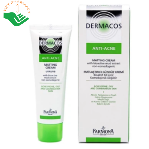 Kem dưỡng da Dermacos Anti-Acne Matting Cream