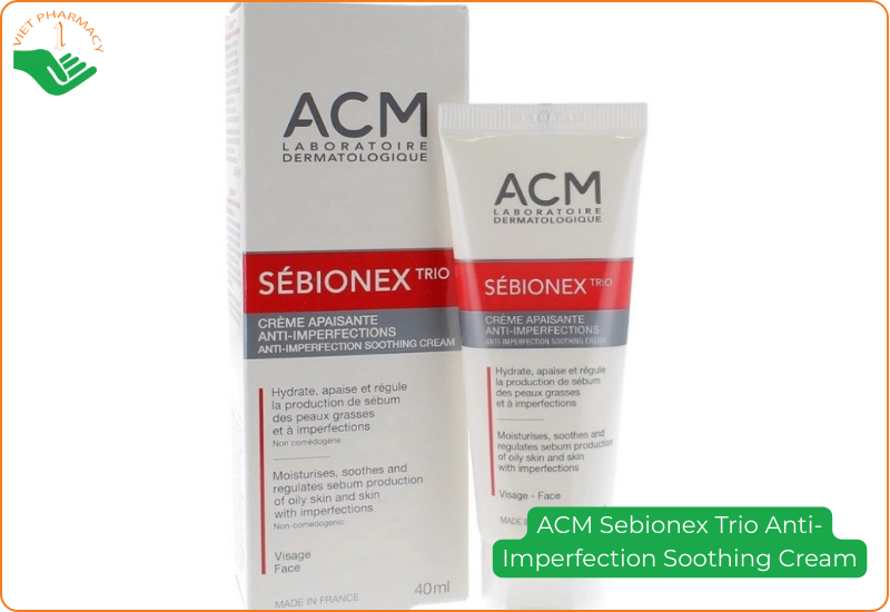 Kem dưỡng giảm mụn mờ vết thâm ACM Sebionex Trio Anti-Imperfection Soothing Cream