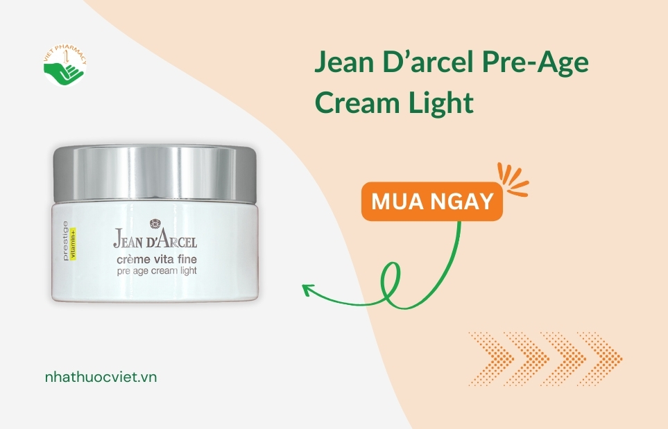 Kem dưỡng làm trắng da an toàn cho tuổi học sinh Jean D’arcel Pre-Age Cream Light