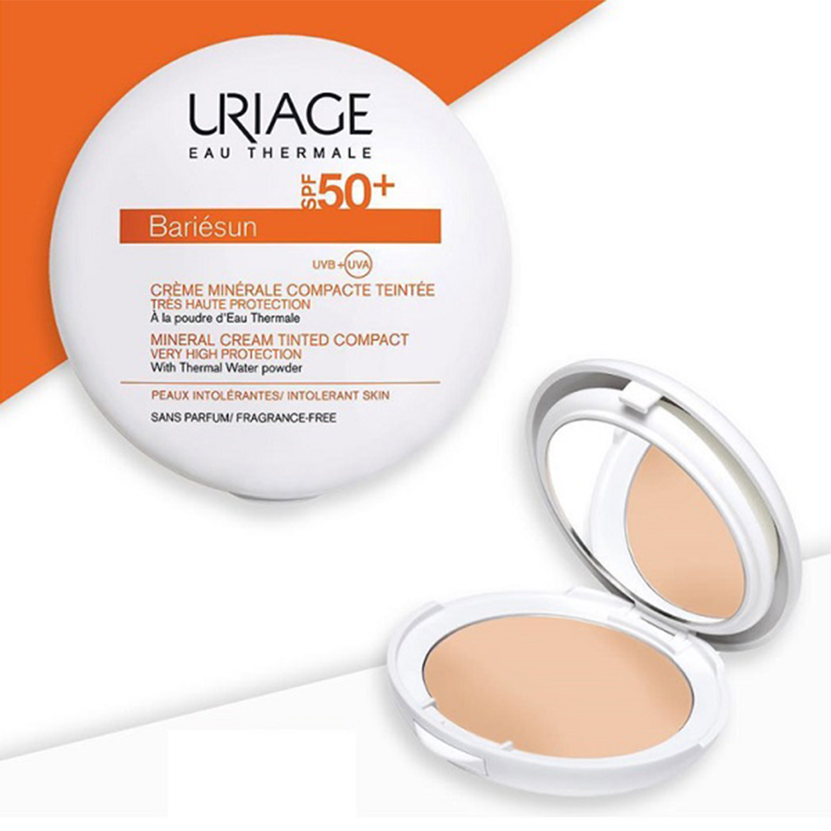 Kem phấn trang điểm chống nắng vật lý Uriage Bariesun Spf50 Compact Clair