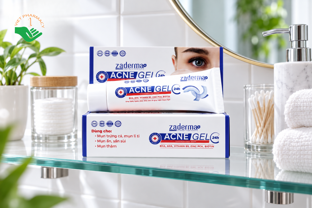 Kem trị mụn mông và thâm mông Zaderma Acne Gel 24h