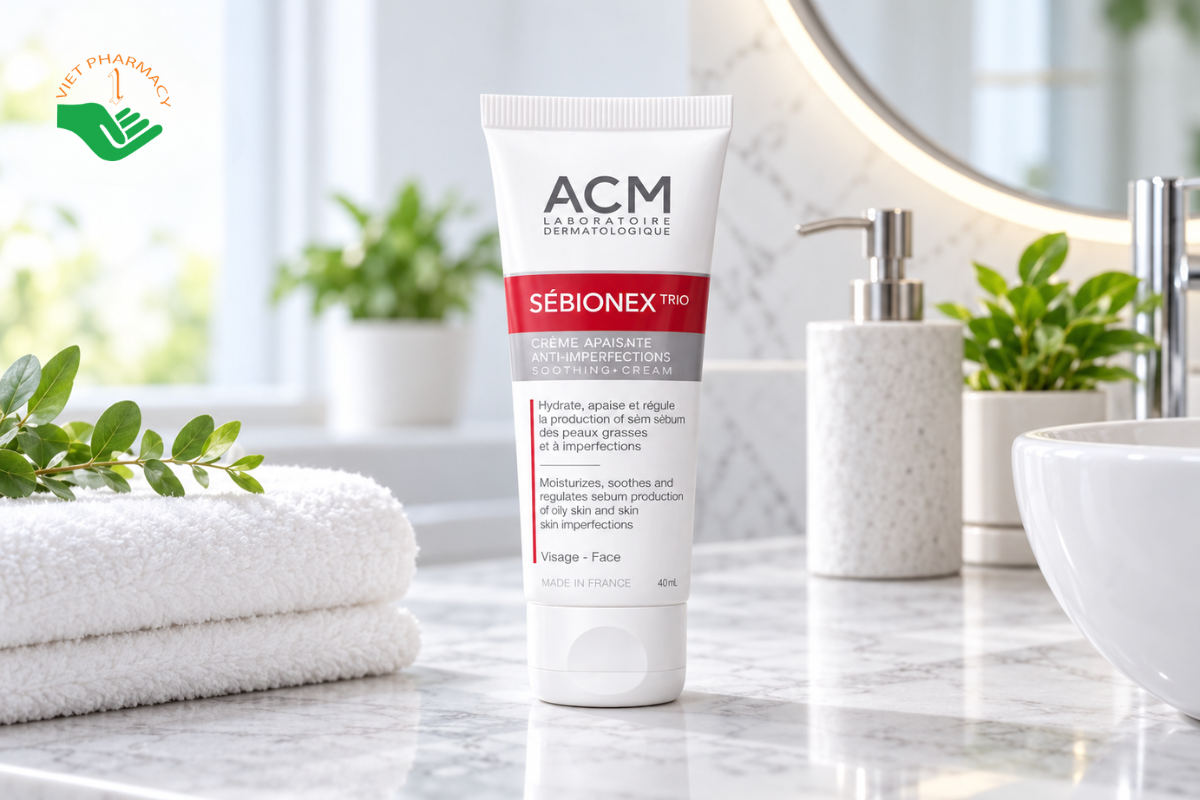 Kem trị mụn mông và thâm mông ACM Sebionex Trio Anti-Imperfection Soothing Cream 40ml
