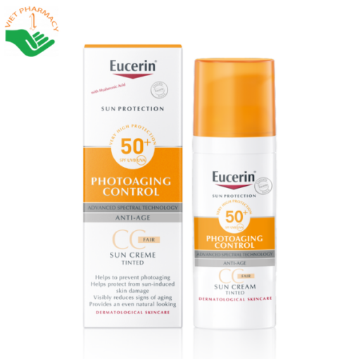 Kem chống nắng có màu Eucerin Sun Dry Touch CC SPF50+ 50ML