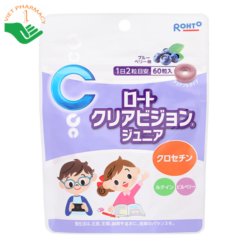 Kẹo ngậm vị việt quất hỗ trợ bổ mắt cho bé Rohto Clear Vision Junior (Hộp 60 viên)