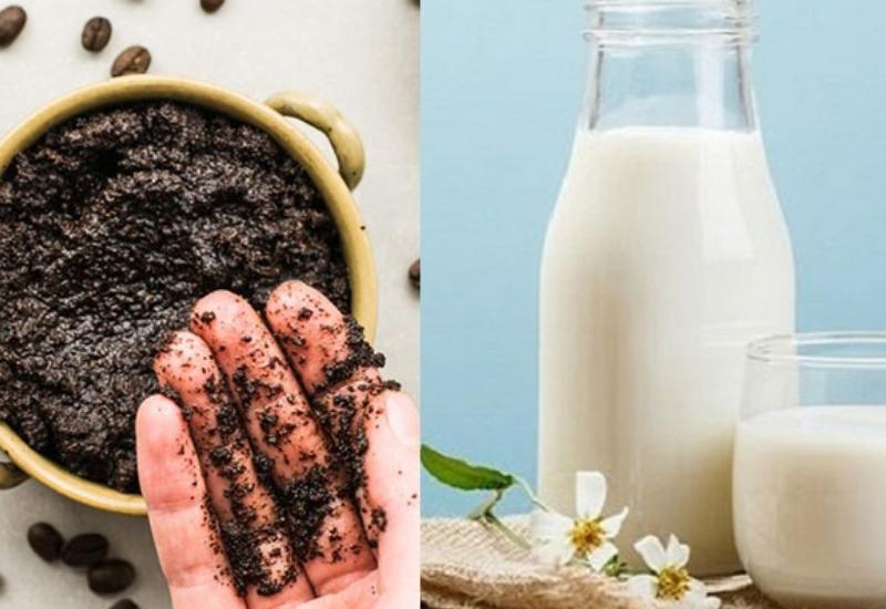 Làm trắng da từ bã cà phê kết hợp với sữa tươi không đường