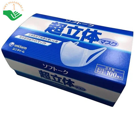 Khẩu trang y tế 4 lớp kháng khuẩn Unicharm 3D Mask