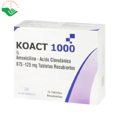 Thuốc Koact 1000 điều trị bệnh nhiễm khuẩn (3 vỉ x5 viên)