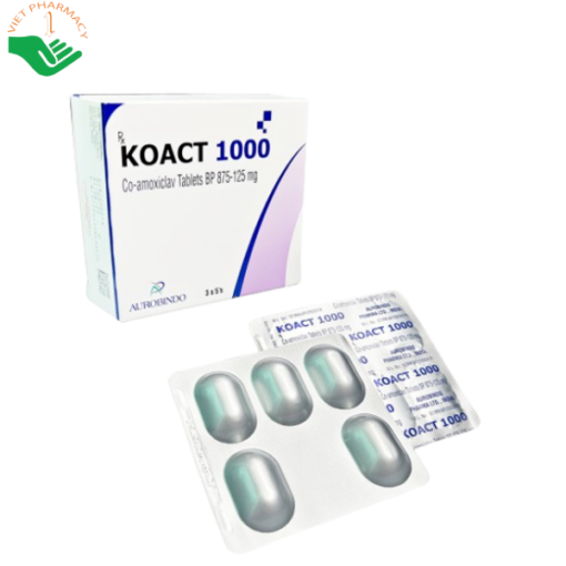 Thuốc Koact 1000 điều trị bệnh nhiễm khuẩn (3 vỉ x5 viên)
