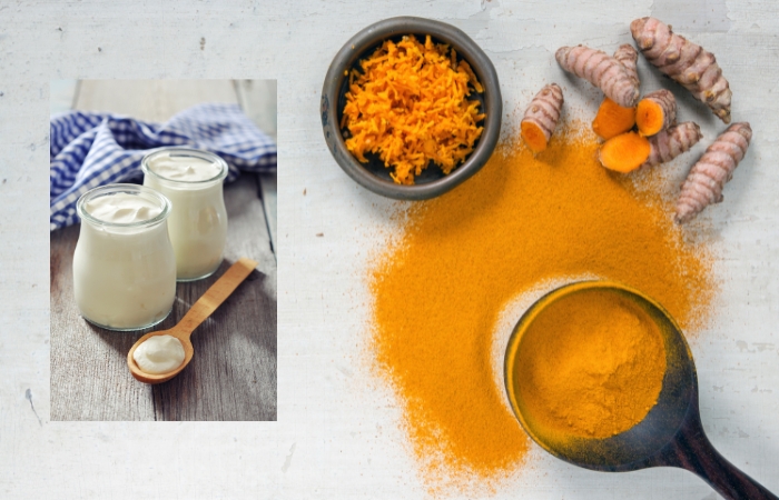Làm trắng da bằng tinh bột nghệ và sữa chua