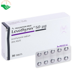 Thuốc Levothyrox 50mcg điều trị bướu giáp, suy giáp, ung thư giáp (3 vỉ x 10 viên)