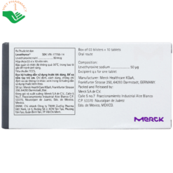 Thuốc Levothyrox 50mcg điều trị bướu giáp, suy giáp, ung thư giáp (3 vỉ x 10 viên)