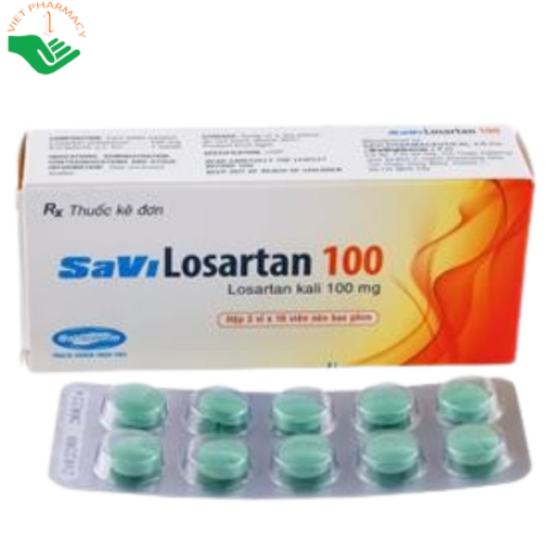 Thuốc Losartan 100mg điều trị tăng huyết áp (3 vỉ x 10 viên)