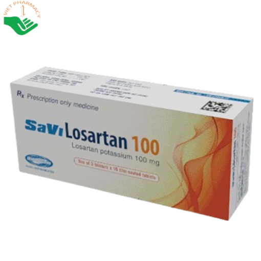 Thuốc Losartan 100mg điều trị tăng huyết áp (3 vỉ x 10 viên)