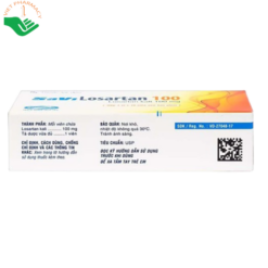 Thuốc Losartan 100mg điều trị tăng huyết áp (3 vỉ x 10 viên)
