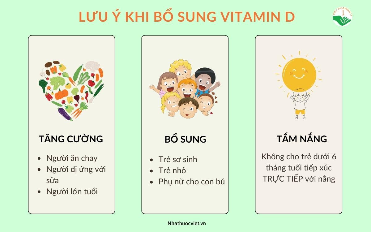 Lưu ý khi bổ sung vitamin D