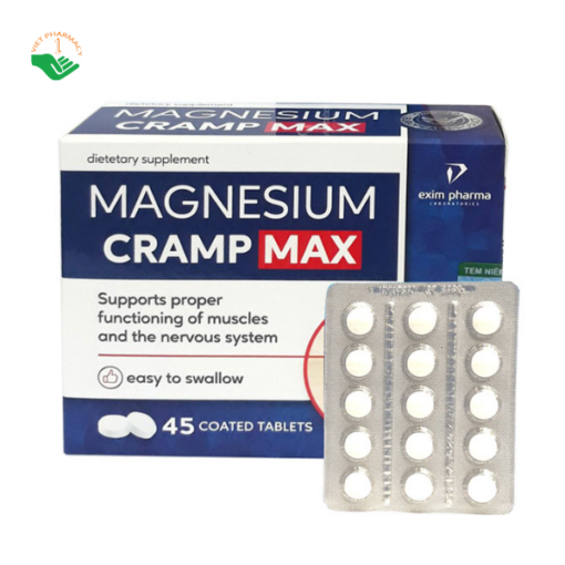 Thực phẩm bảo vệ sức khỏe Magnesium Cramp Max (hộp 3 vỉ x 15 viên)