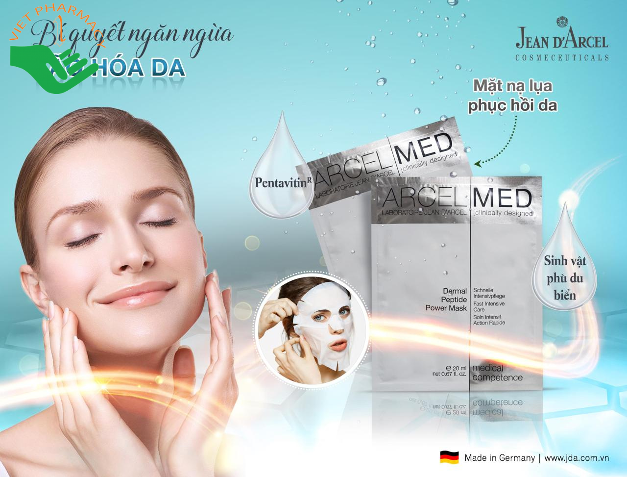 Mặt nạ lụa căng đầy nếp nhăn, săn chắc da Jean Darcel Dermal Peptide Power Mask