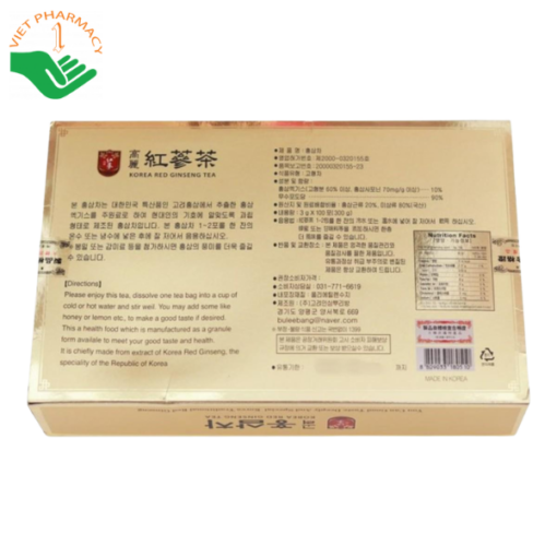 Trà hồng sâm – Korean Red Ginseng Tea (Hộp 100 gói x 300g)