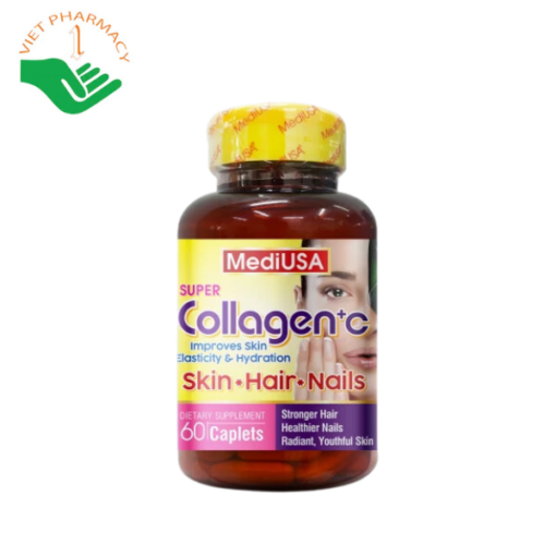 Viên uống đẹp da MediUSA Super Collagen + C 60 viên