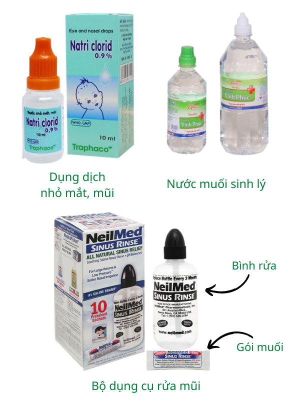 Nước muối sinh lý giảm nghẹt mũi rõ rệt