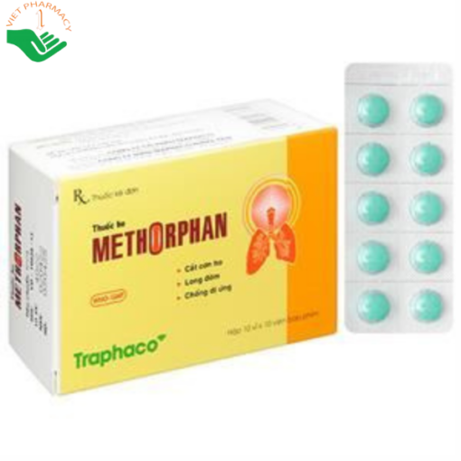Thuốc Methorphan hỗ trợ điều trị ho khan, ho có đờm (2 vỉ x 10 viên)