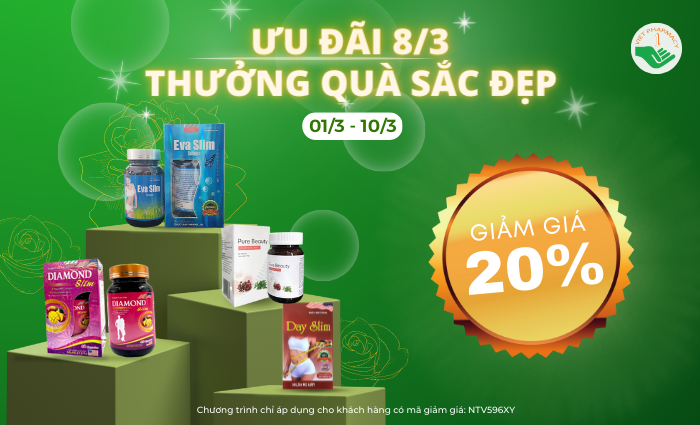 Nhà thuốc Việt ưu đãi 20% các sản phẩm làm đẹp nhân dịp 8/3