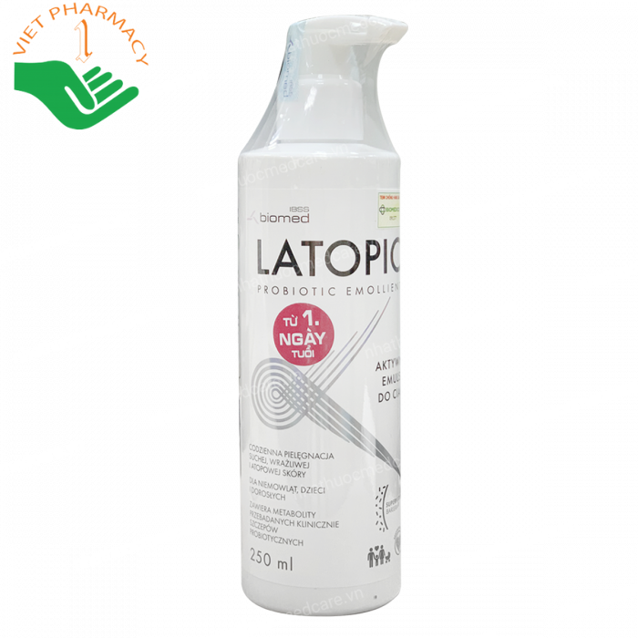Nhũ tương dưỡng ẩm, dịu ngứa da dị ứng và kích ứng toàn thân Latopic Body Emulsion