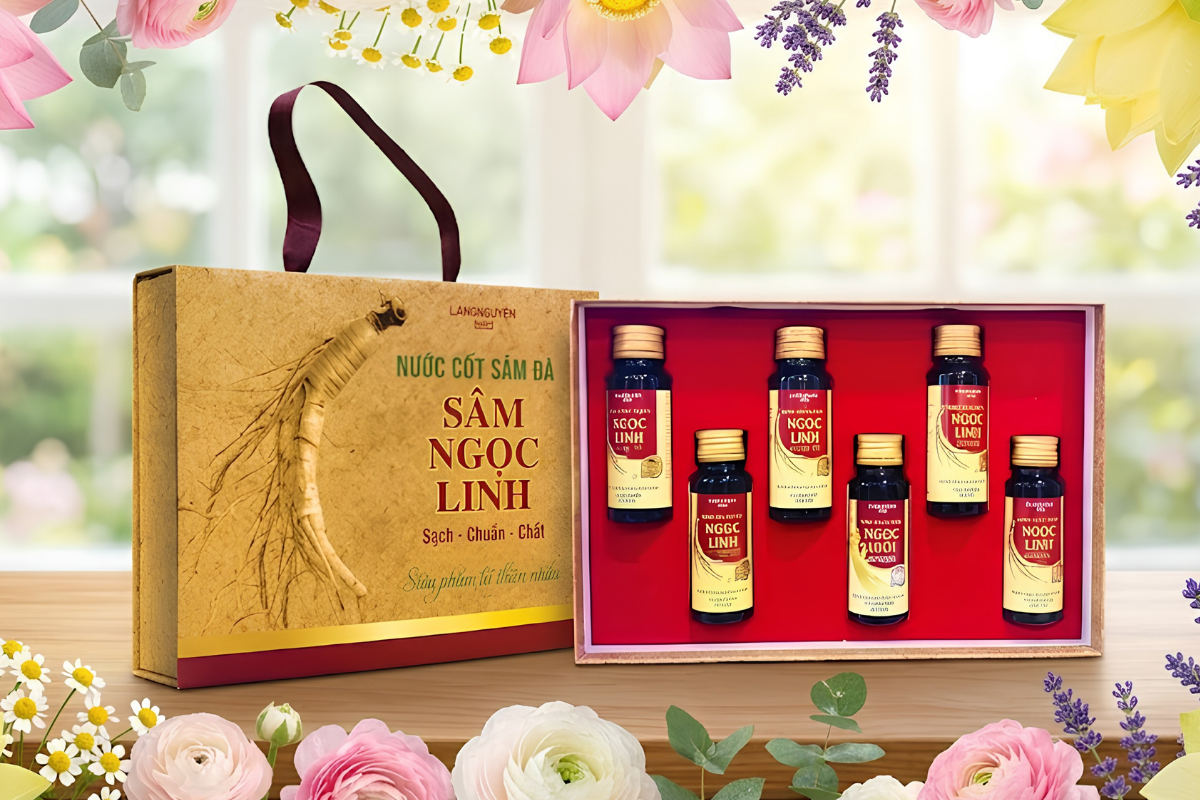 Nước cốt Sâm dây Ngọc Linh Lang Biang Food (Hộp 6 chai 60ml)