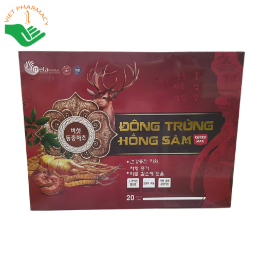 Nước đông trùng hồng sâm bồi bổ sức khỏe và tăng sức đề kháng (Hộp 20 chai)