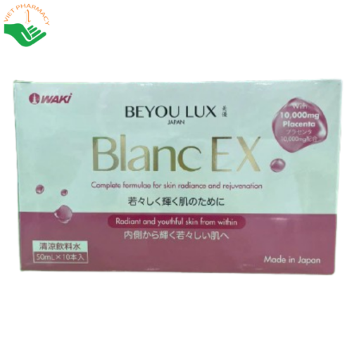 Nước uống dưỡng trắng, giúp đẹp da Beyou Lux Blanc Ex (hộp 10 chai)