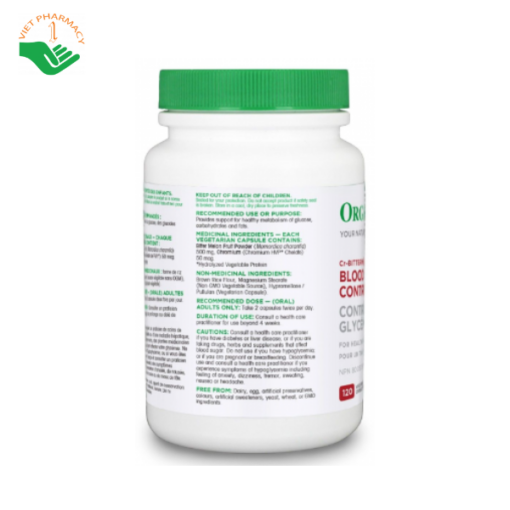 Viên uống cải thiện đường huyết Organika Blood Sugar Control Cr-Bittermelon