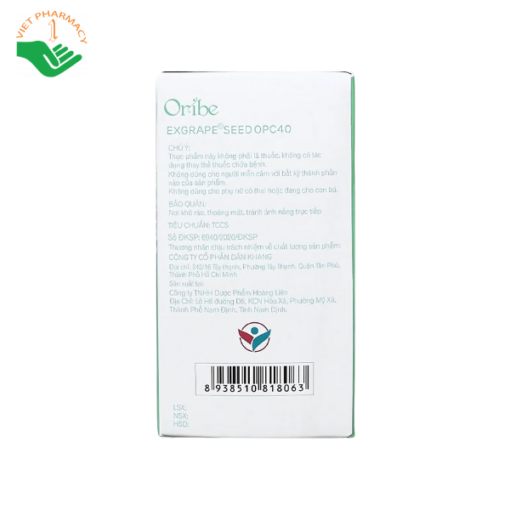 Viên uống đẹp da Oribe Exgrape Seed OPC40