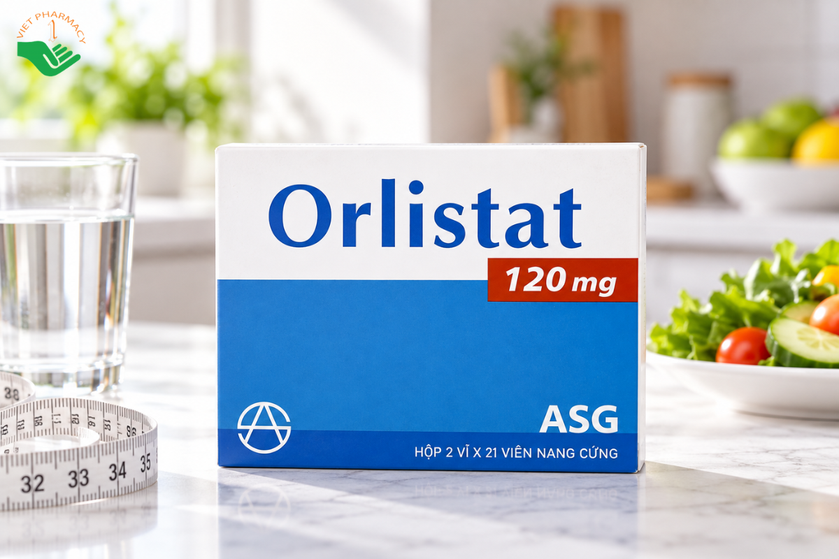 Thuốc Orlistat 120mg chống béo phì tác động ngoại vi