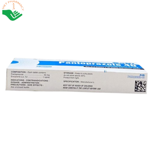 Thuốc Pantoprazole 40 mg điều trị trào ngược dạ dày, thực quản (2 vỉ x 10 viên)