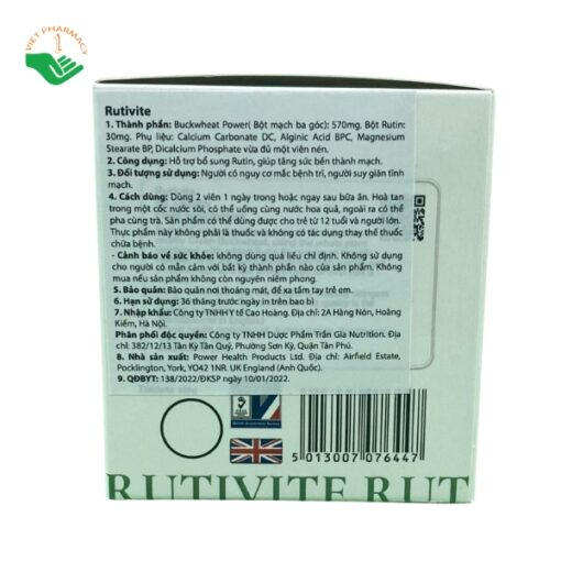 Viên uống tăng cường sức bền thành mạch Power Health Rutivite