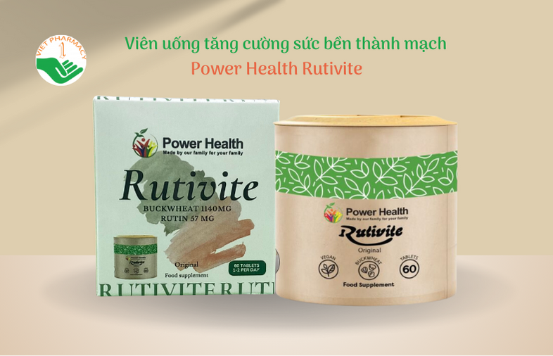 Viên uống tăng cường sức bền thành mạch Power Health Rutivite
