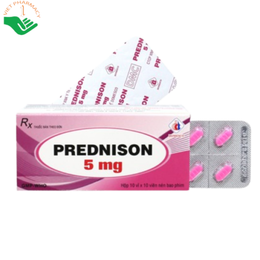 Thuốc Prednison 5mg điều trị viêm khớp dạng thấp, lupus ban đỏ (100 viên)