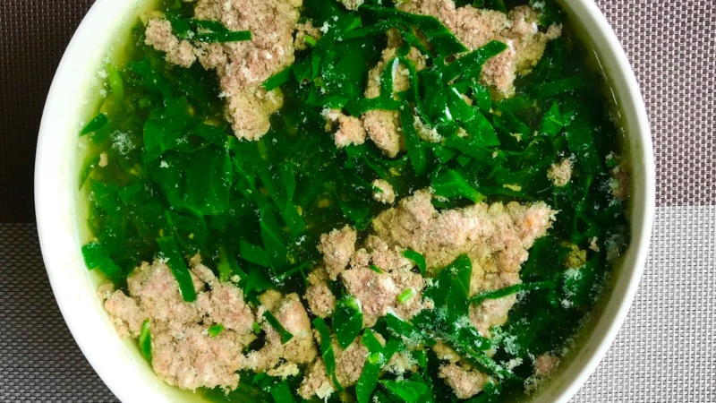 Rau mồng tơi nấu cua