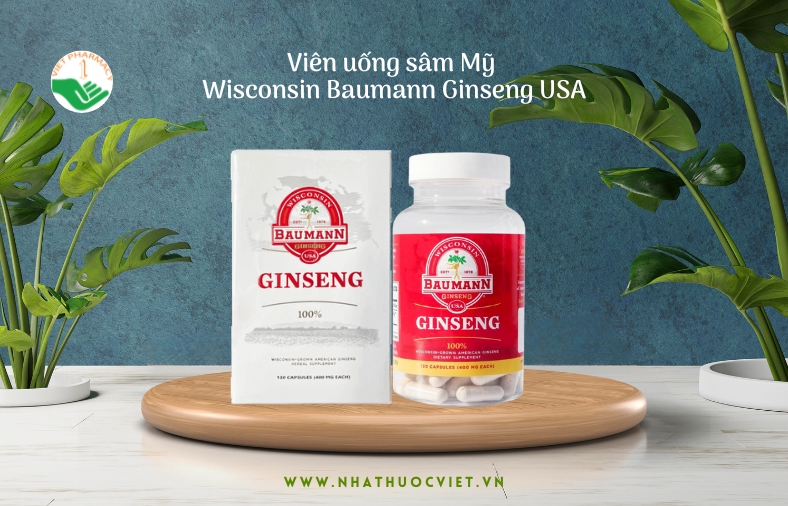 Viên uống sâm Mỹ Wisconsin Baumann Ginseng USA