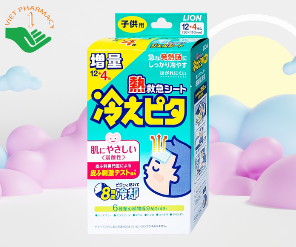 Miếng dán Lion Hiepita For Child hạ sốt nhanh chóng, làm mát đến 8 giờ cho bé