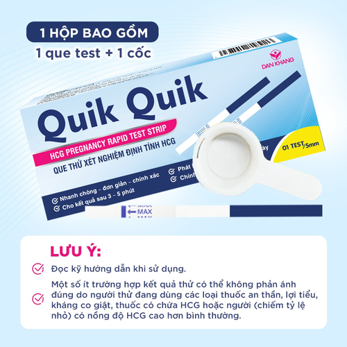 Sản phẩm que thử thai Quik Quik Dân Khang.