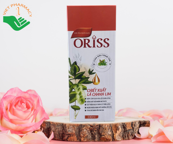 Sữa tắm khỏi mụn lưng giảm thâm mụn, viêm nang lông Oriss 300ml