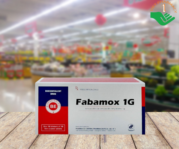 Thuốc điều trị nhiễm khuẩn, hô hấp da Fabamox 1g