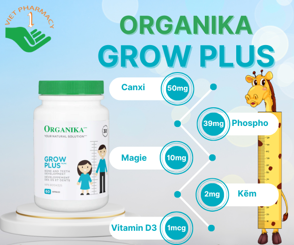 Viên uống bổ sung và phát triển chiều cao Organika Grow Plus