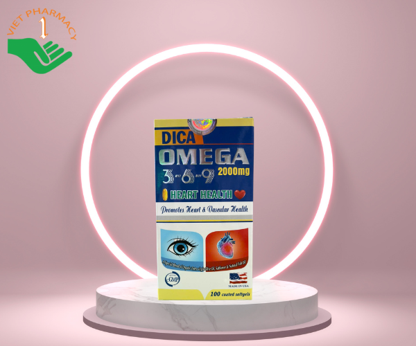 Viên uống hỗ trợ bổ sung giảm mỡ máu Dica Omega 3, 6, 9 2000mg