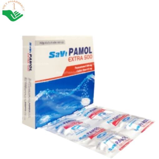 Thuốc SaViPamol Extra 500 giảm đau, hạ sốt (4 vỉ x 4 viên)